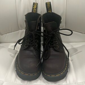 Preowned Dr Martens Air Cushioned Sole, Brown, Size: Men 5. Made in England.